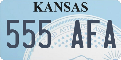 KS license plate 555AFA