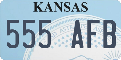 KS license plate 555AFB