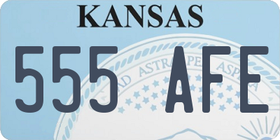 KS license plate 555AFE