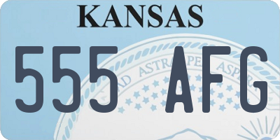 KS license plate 555AFG