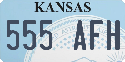 KS license plate 555AFH