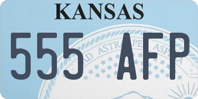 KS license plate 555AFP