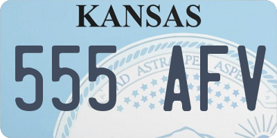 KS license plate 555AFV