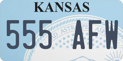 KS license plate 555AFW