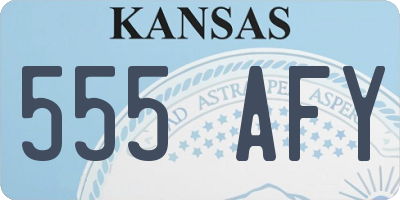 KS license plate 555AFY