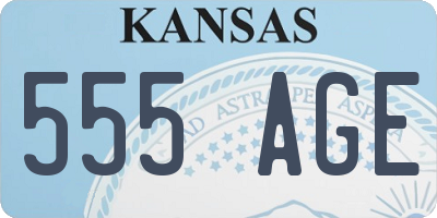 KS license plate 555AGE