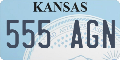 KS license plate 555AGN