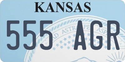 KS license plate 555AGR