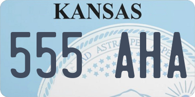 KS license plate 555AHA