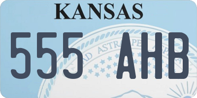 KS license plate 555AHB