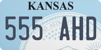 KS license plate 555AHD