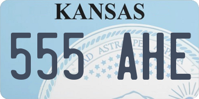 KS license plate 555AHE