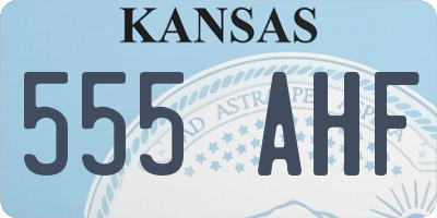 KS license plate 555AHF