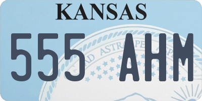 KS license plate 555AHM