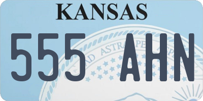 KS license plate 555AHN
