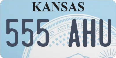 KS license plate 555AHU