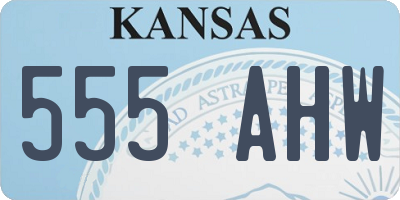 KS license plate 555AHW