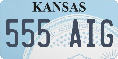 KS license plate 555AIG