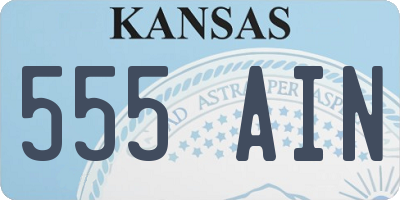 KS license plate 555AIN