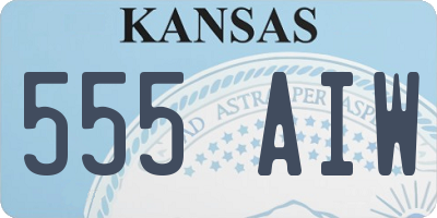 KS license plate 555AIW