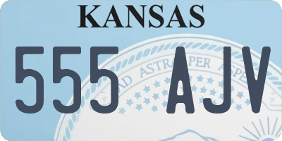 KS license plate 555AJV