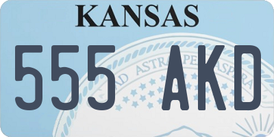 KS license plate 555AKD
