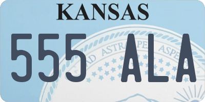 KS license plate 555ALA