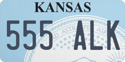 KS license plate 555ALK