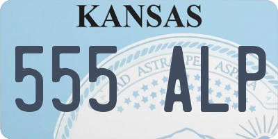 KS license plate 555ALP