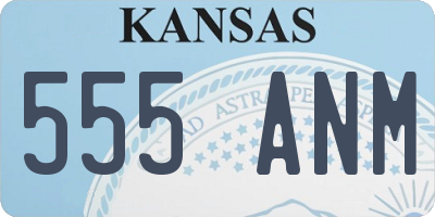 KS license plate 555ANM
