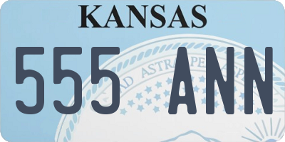 KS license plate 555ANN