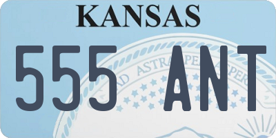 KS license plate 555ANT