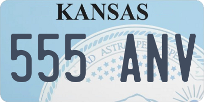 KS license plate 555ANV