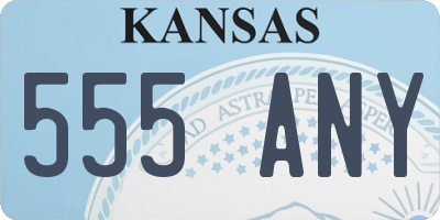 KS license plate 555ANY
