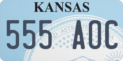 KS license plate 555AOC