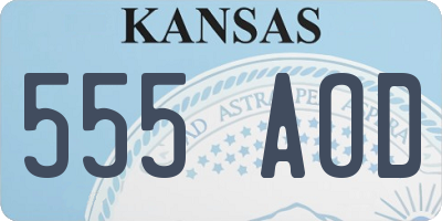 KS license plate 555AOD