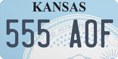 KS license plate 555AOF