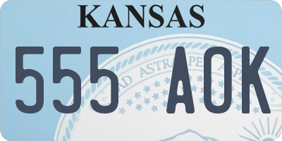 KS license plate 555AOK