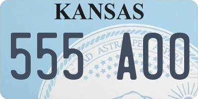 KS license plate 555AOO