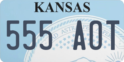 KS license plate 555AOT
