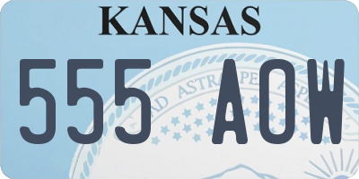 KS license plate 555AOW