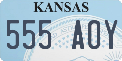 KS license plate 555AOY