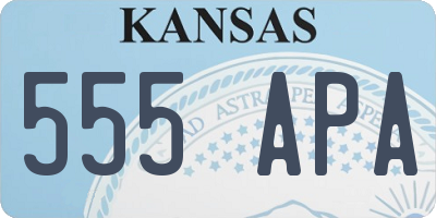 KS license plate 555APA