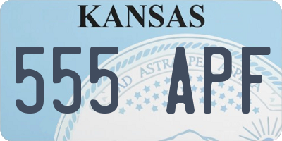 KS license plate 555APF