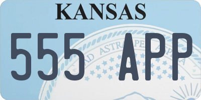 KS license plate 555APP