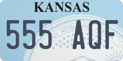 KS license plate 555AQF