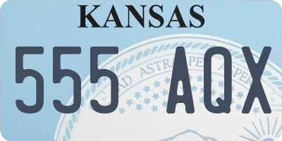 KS license plate 555AQX