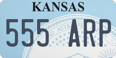 KS license plate 555ARP