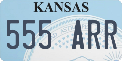 KS license plate 555ARR