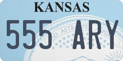 KS license plate 555ARY